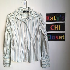 New York & Company Long Sleeve Button Down M